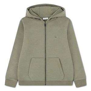 Lacoste - Logo Detaylı Fermuarlı Kapüşonlu Sweatshirt | Haki
