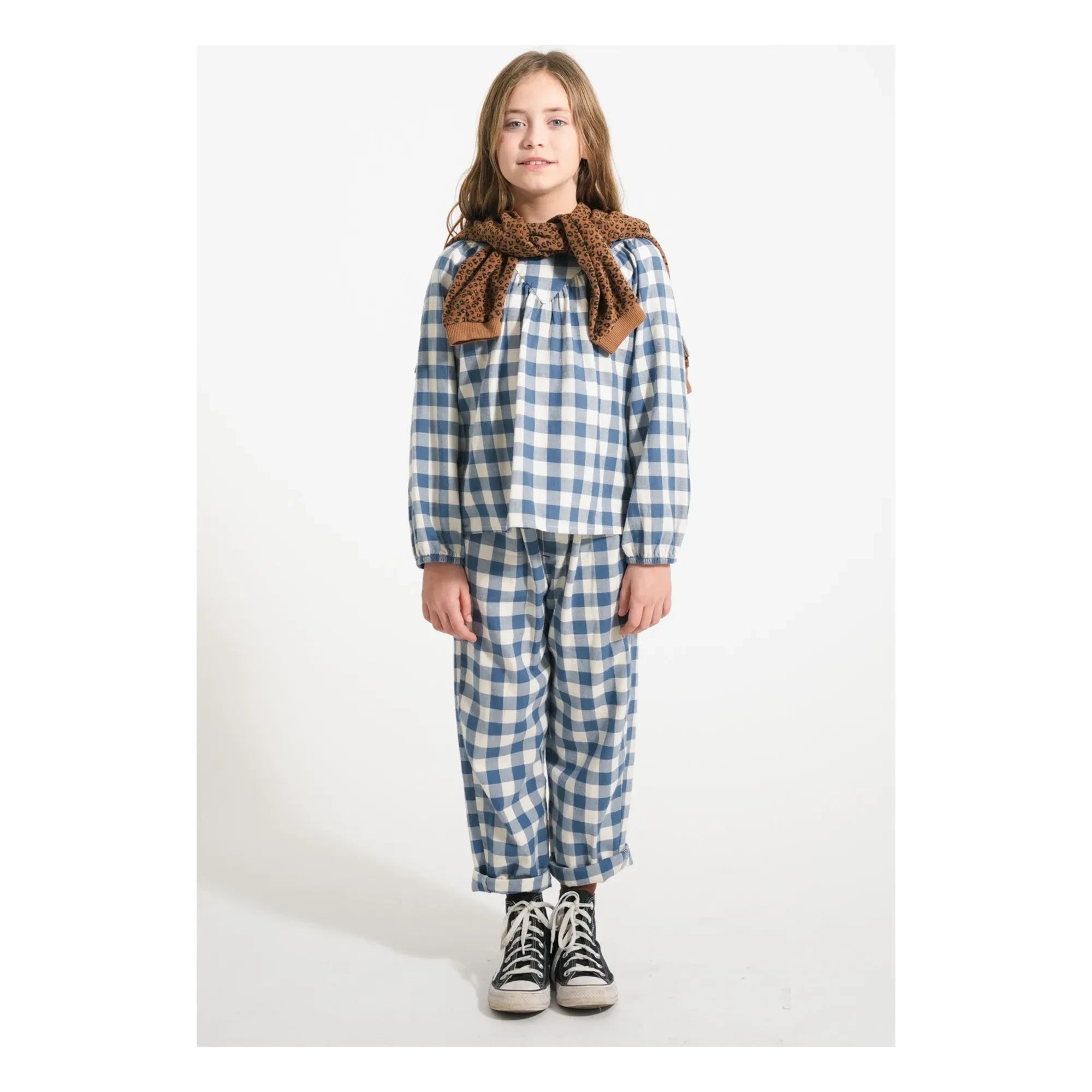 Piupiuchick - Pantalones a cuadros de algodón orgánico | Azul