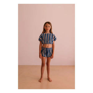 We Are Kids – Juju Gestreifte Shorts aus Bio-Baumwolle | Blau