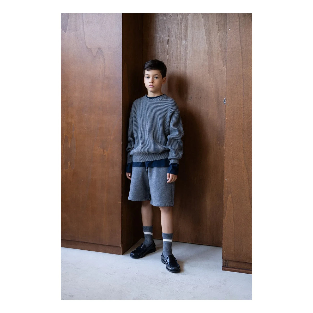 Smallable Kid - Organik Pamuk Harrington Kazak | Gri melanj