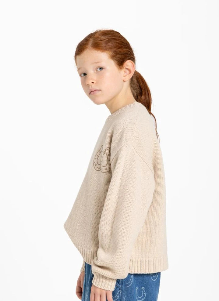 Hundred Pieces - Lacy Get Lucky Merino Wool Sweater | Crema