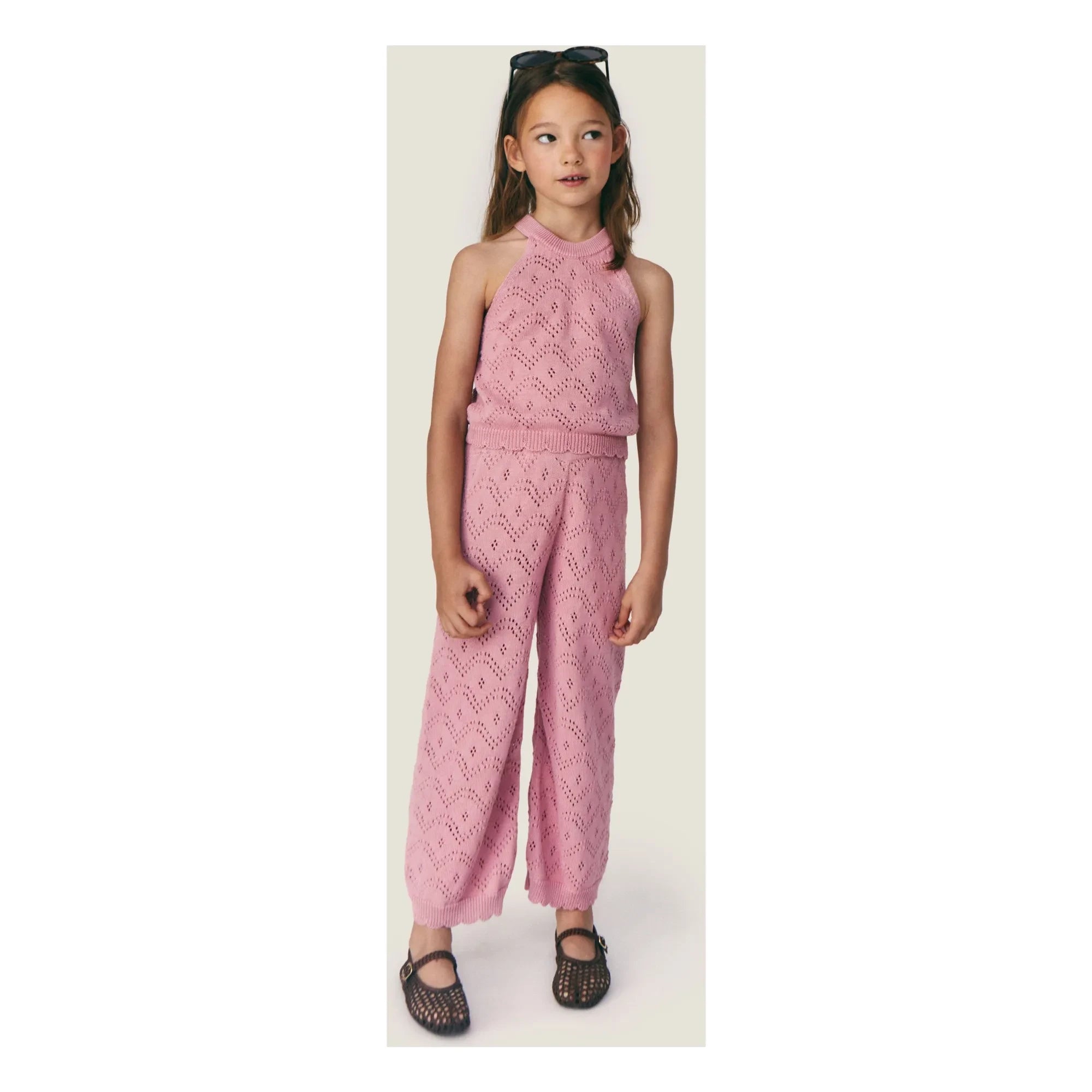 Mipounet - Gala Tığ İşi Pantolon | Toz Pembe