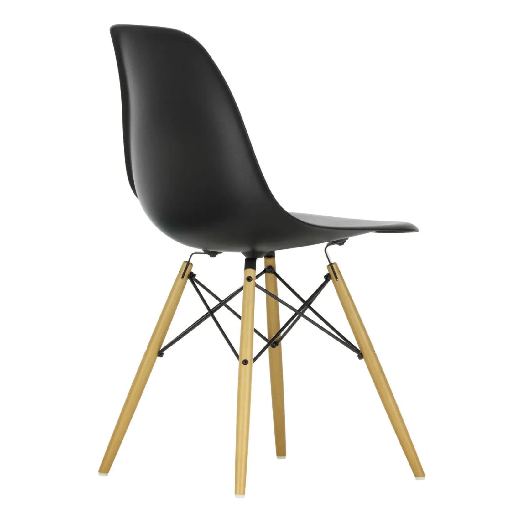 Vitra - DSW Plastikstuhl - Ahornuntergestell - Charles & Ray Eames | Schwarz