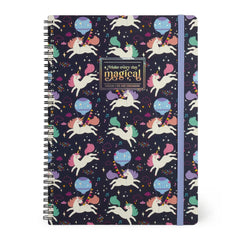 Legami - A4 Lined Notebook with Illustrated Hard Cover - Unicorn - Spiral-Bound