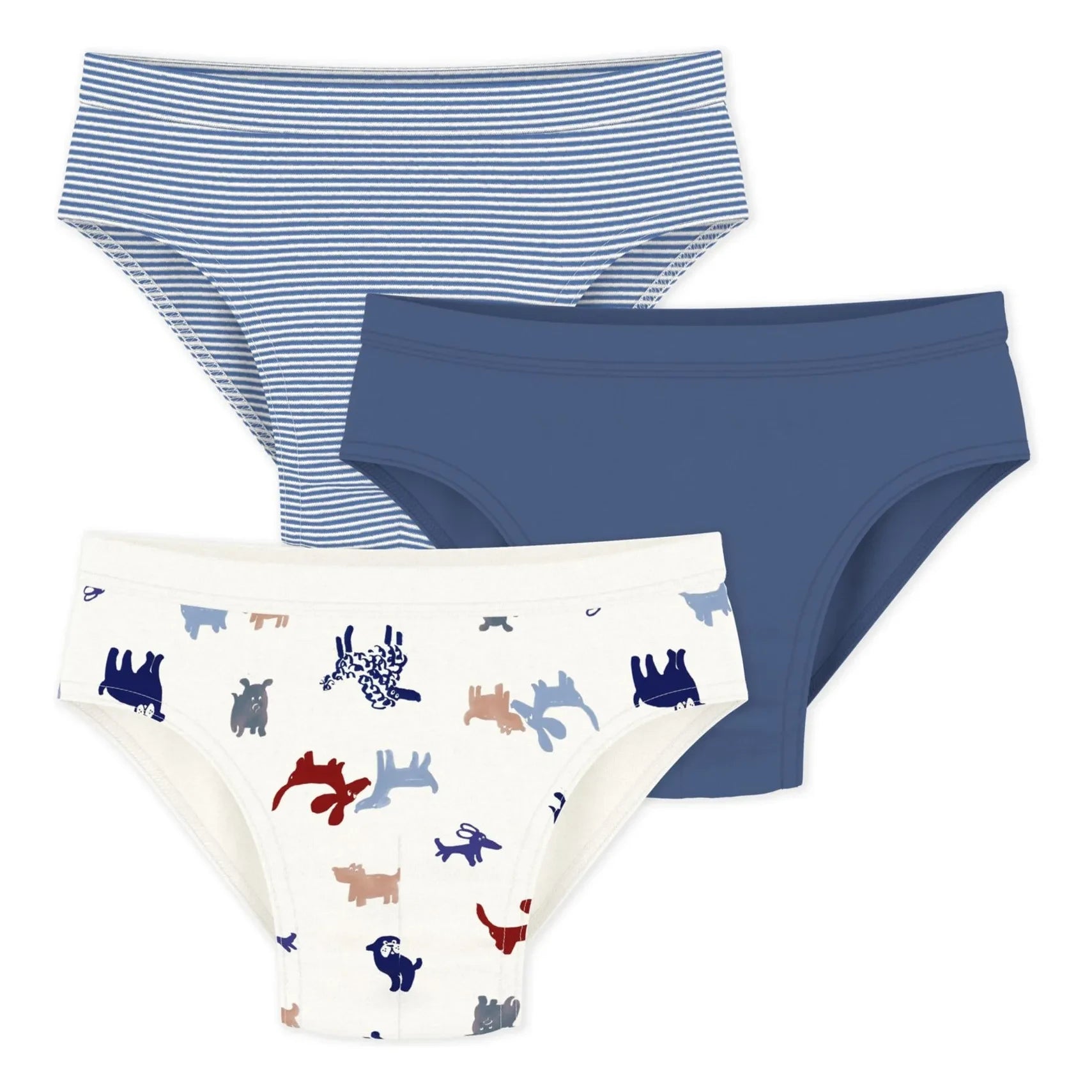 Petit Bateau - 3'lü Köpek Külot Seti | Mavi