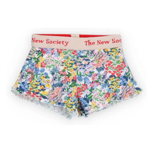 the new society - Verbena Blumenmuster Cord-Shorts | Blau