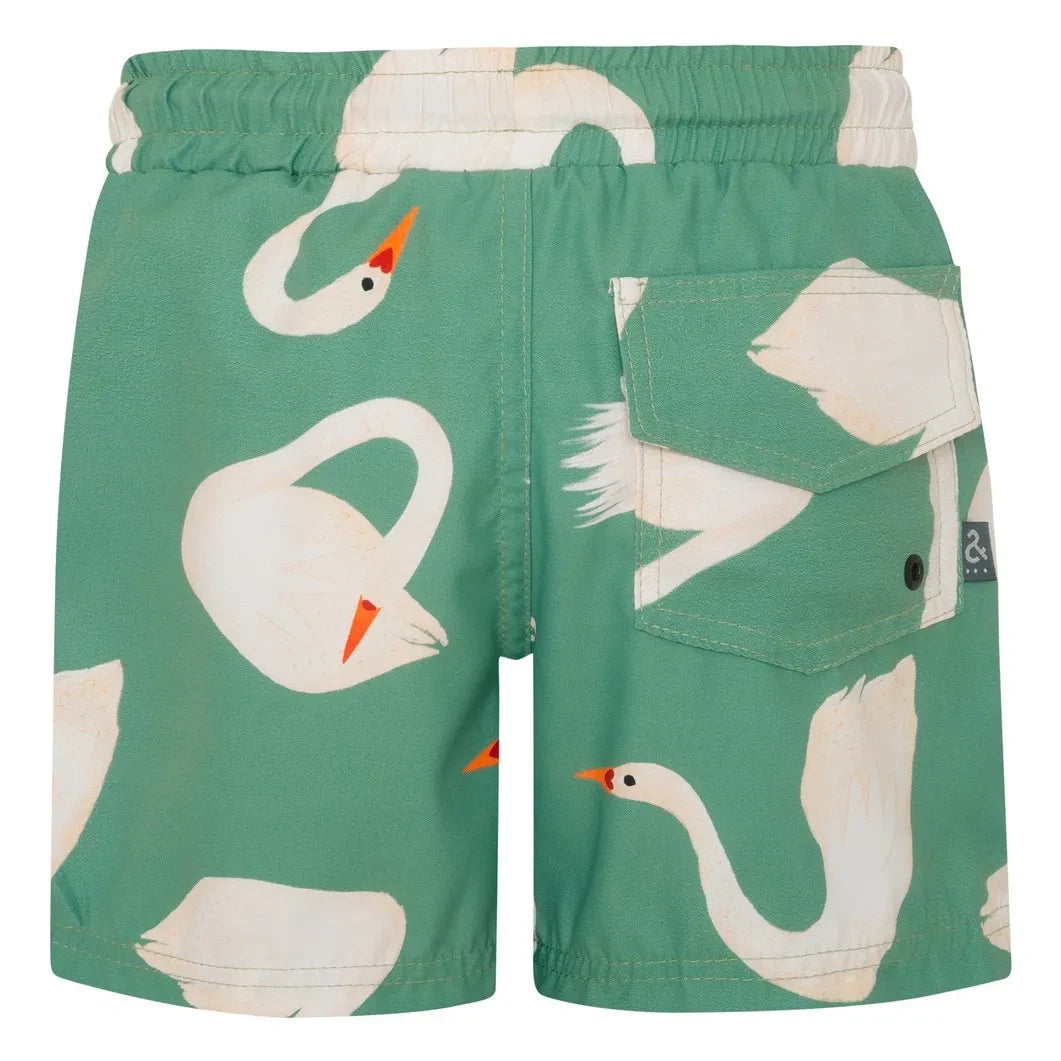 Pepita & Me - Kuğulu Yüzme Şortu | Yeşil