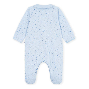 Petit Bateau - Pijama de dormir de algodón orgánico con estrellas | Azul claro