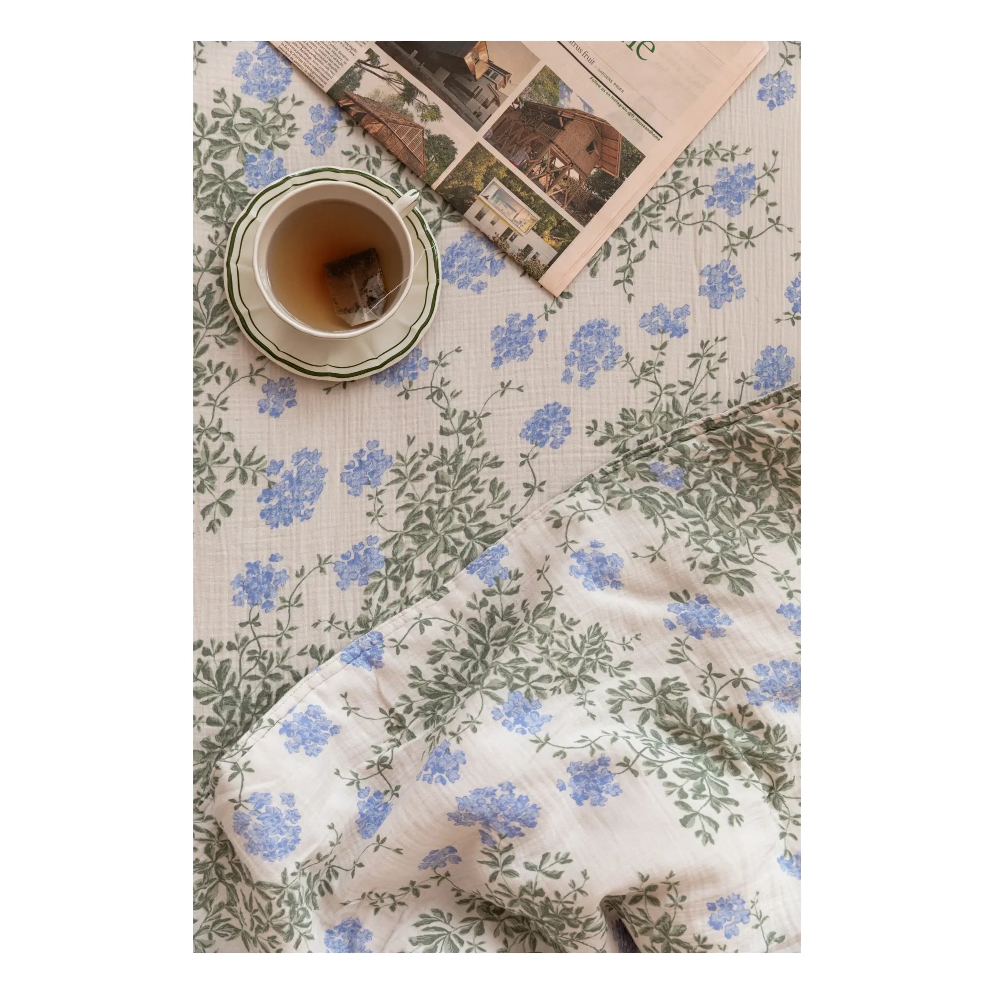garbo&friends - Blue Plumbago Organic Cotton Fitted Sheet