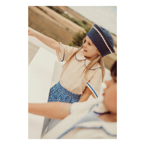 THE LiTTLE POETS - Florbela Carreaux Claudine Collar Embroidered Blouse | Pale Yellow