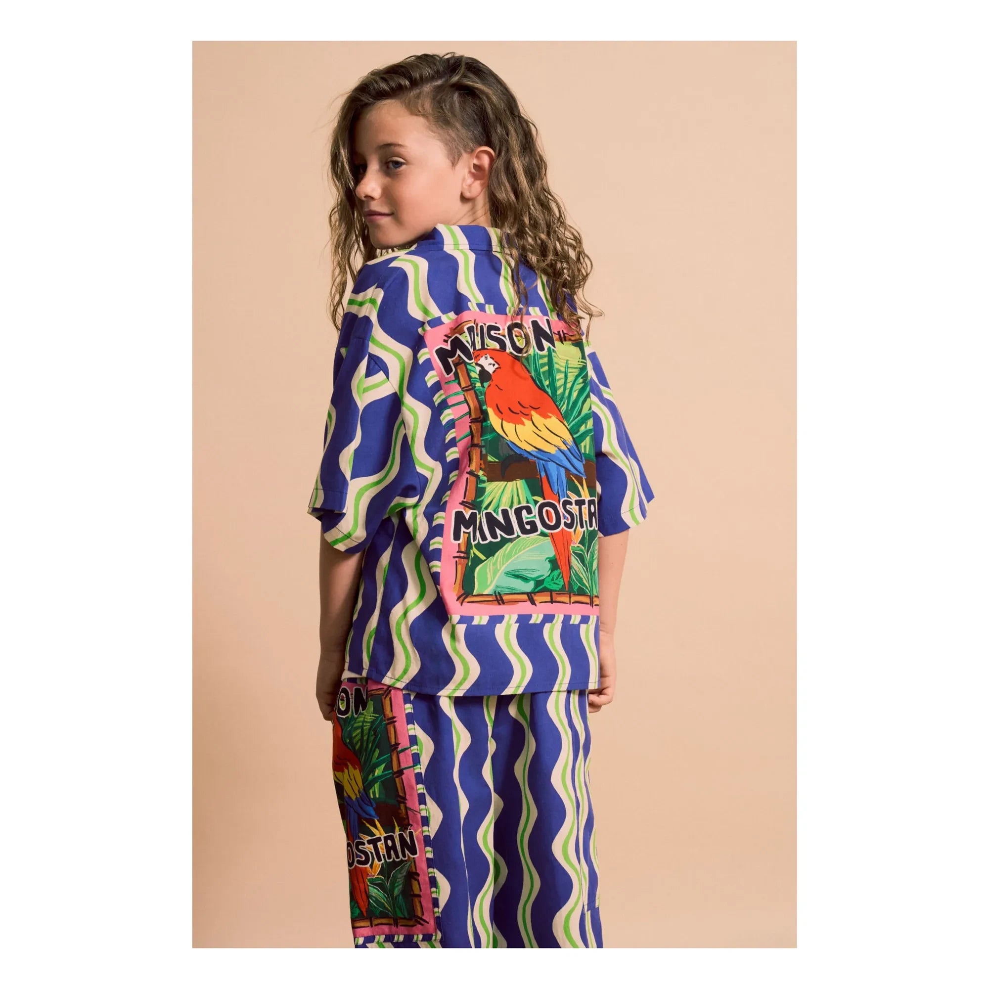 Maison Mangostan - Wave Parrot Shirt | Blue