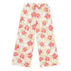 Petit Bateau - Pantalón de crepé de algodón orgánico con estampado floral | Blanco