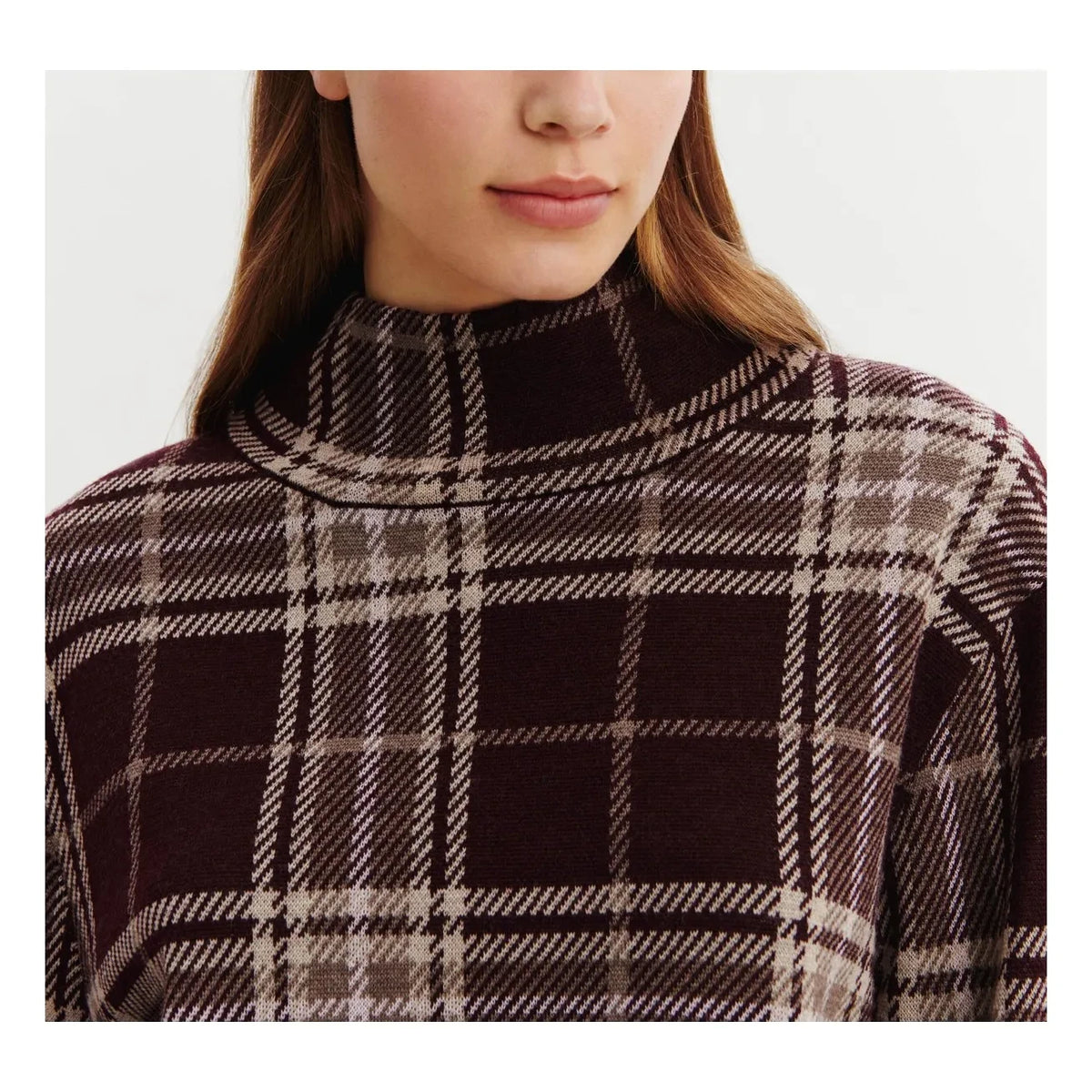 Bompard - Wool Tartan Sweater | Garnet