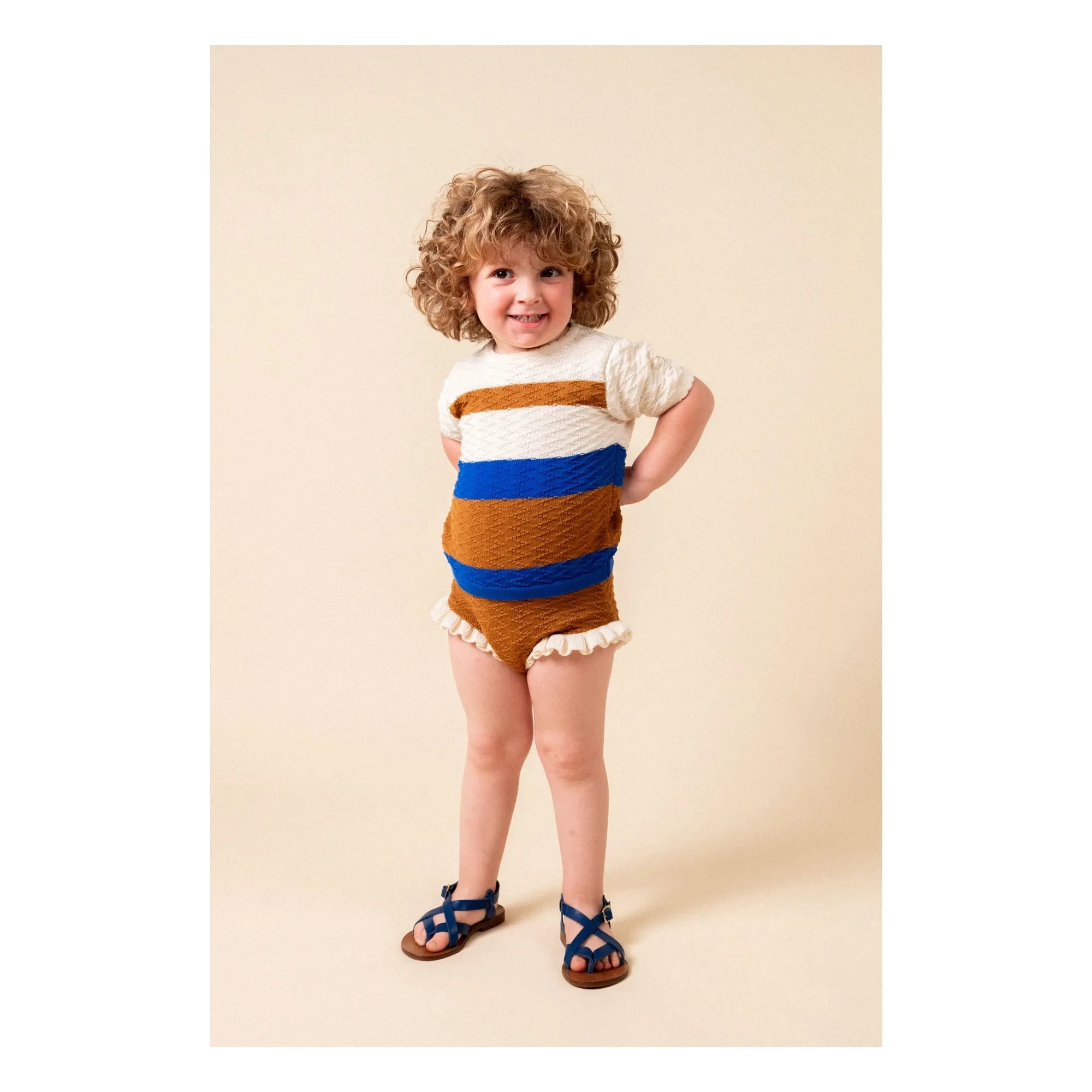 birinit - Camiseta Fina de Malla con Bloques de Color | Caramelo