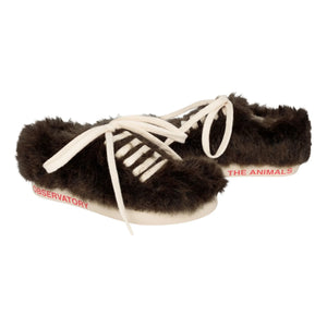 The Animals Observatory - Sneaker mit Hasen-Kunstfell und Schnürung | Braun