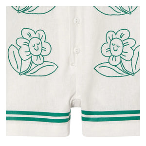 Tinycottons - Blumen Oversize Strampler-Shorts | Weiß