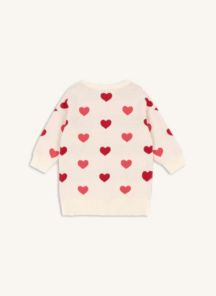 Konges Sløjd - Toz Pembe Dress Sweater Lapis Hearts Organik Pamuk