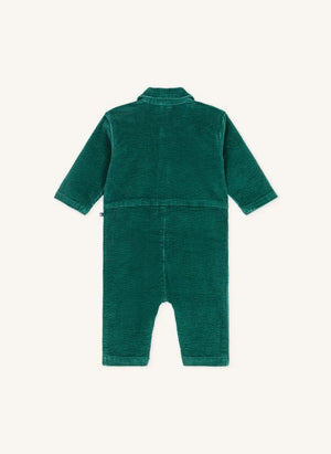 Petit Bateau - Mono Pompist canalé de algodón orgánico | Verde