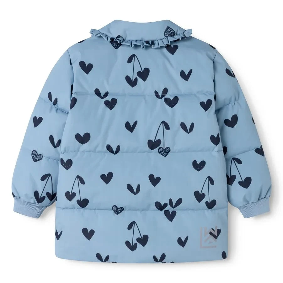 Liewood - Chaqueta acolchada Anemone Hearts de fibras recicladas | Azul
