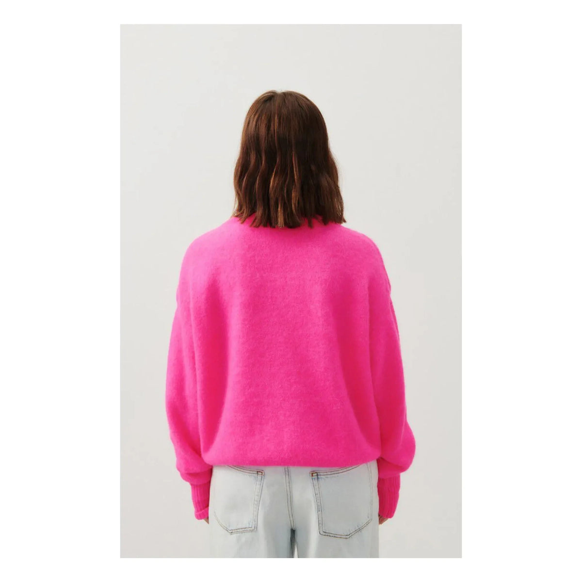 American Vintage - Vitow Jersey de cuello barco de alpaca y lana | Rosa flúor