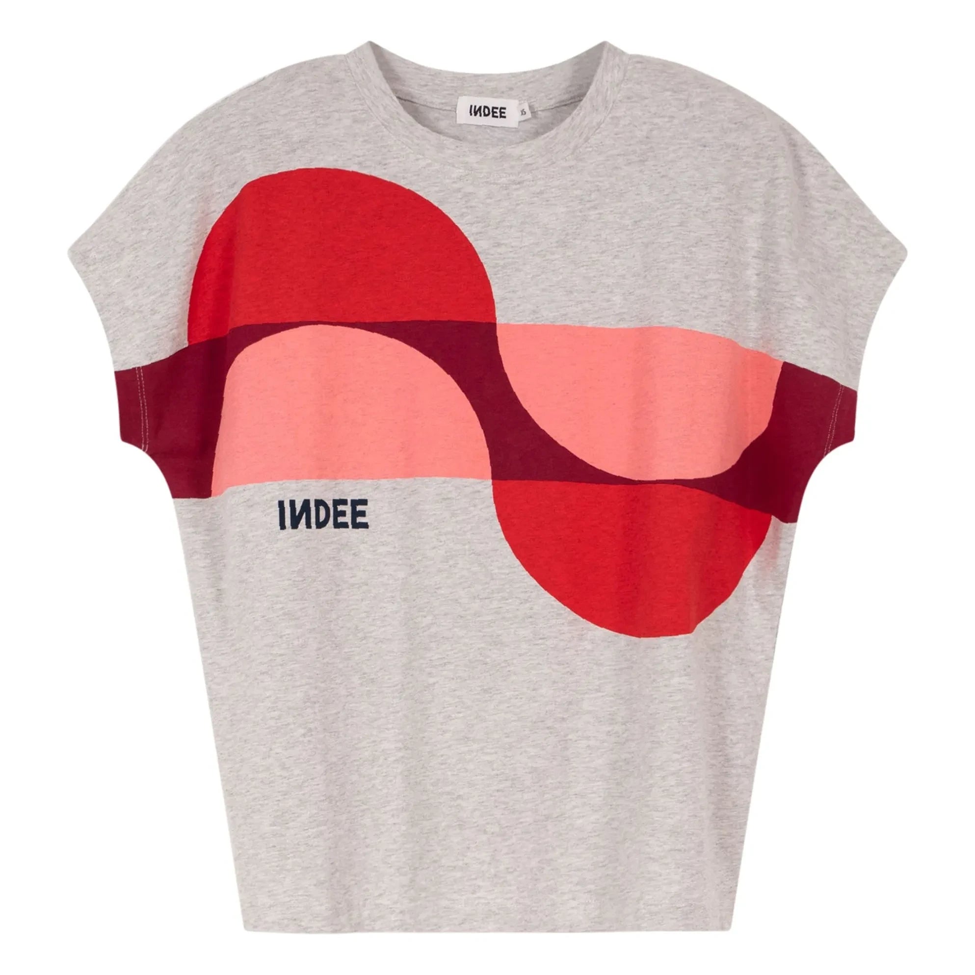 Indee - Bedrucktes Mink T-Shirt | Grau meliert