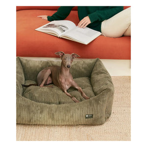 Cafide - Snozy Velvet Dog Bed | Green