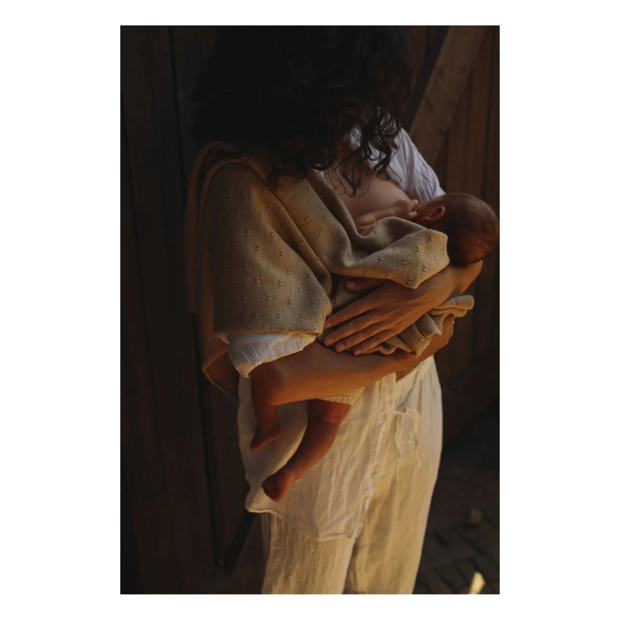 Manta Hvid - Bibi Pointelle de Lana Merino | Beige