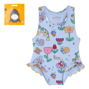 Stella McCartney Kids - Çiçek Desenli Mayo | Açık Mavi