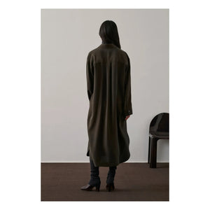 Soeur - Vestido de seda Flora | Caqui oscuro