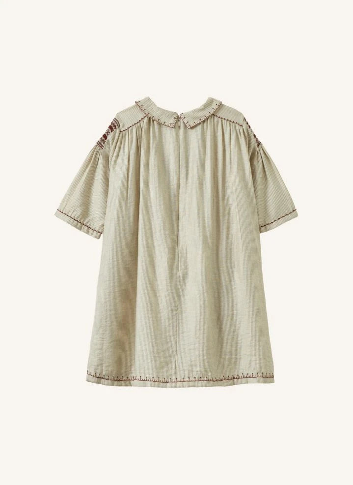 Caramel - Mathilde gestreiftes Kleid | Taupe braun