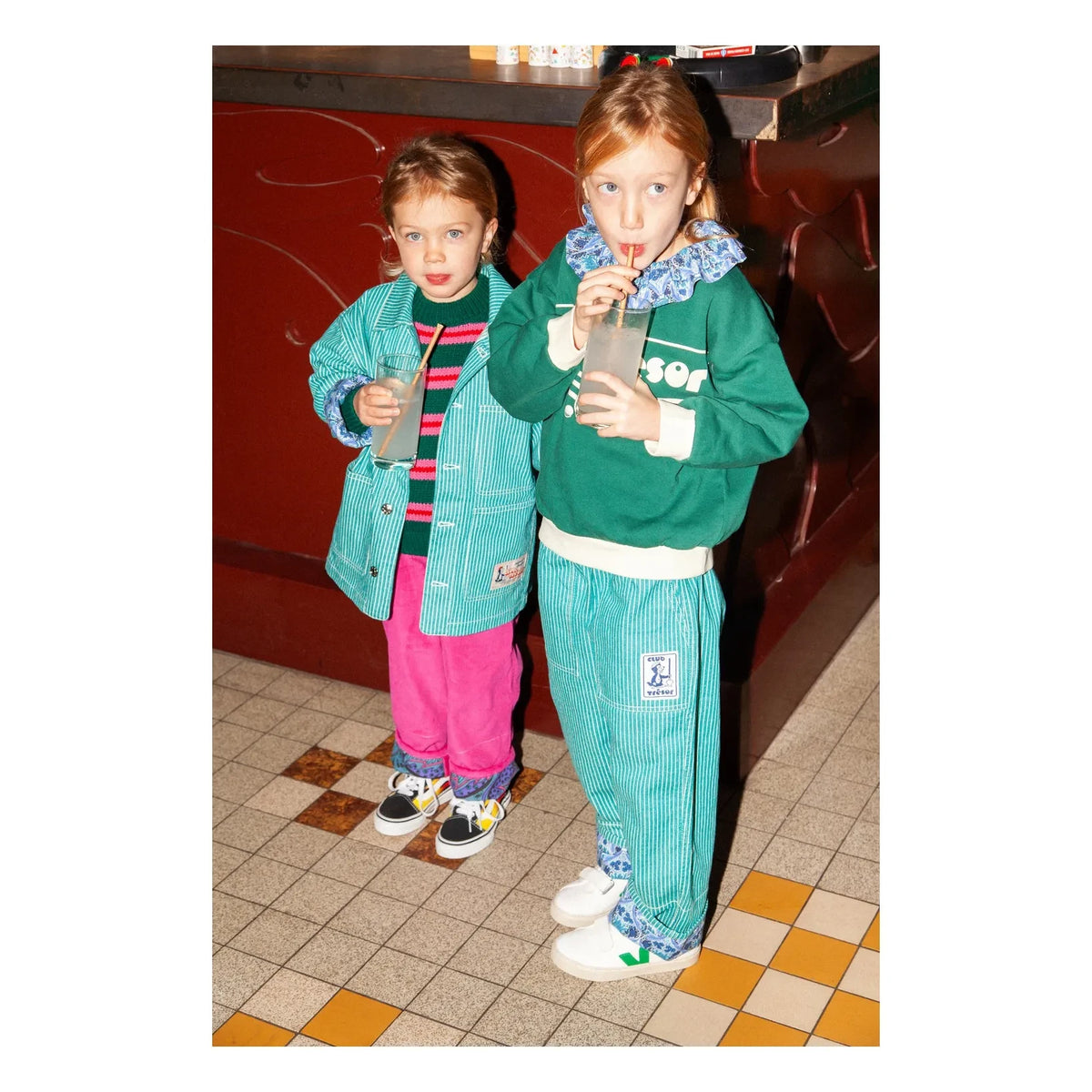 Club Trésor - Pantalones de rayas de la línea Evolutive İş Giyim | Verde