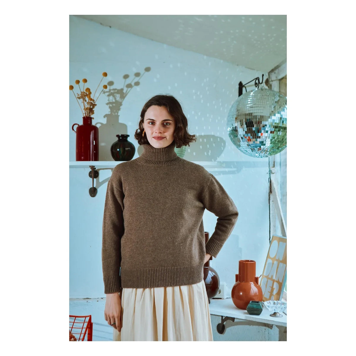 Poudre Organic - Women's Wool Sweater | Brown