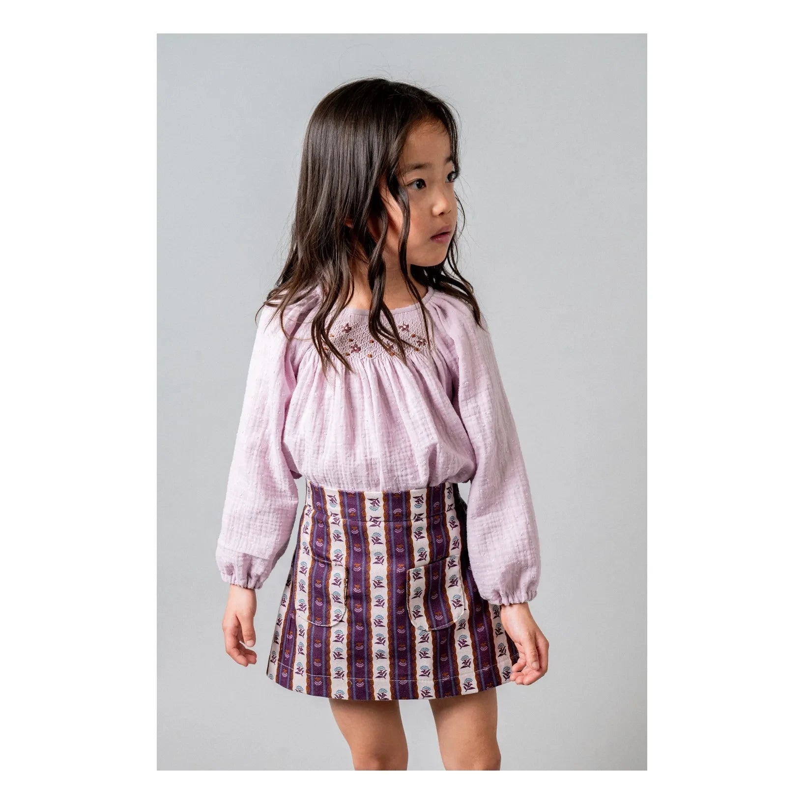 birinit - Organik pamuk işlemeli bluz | Mauve