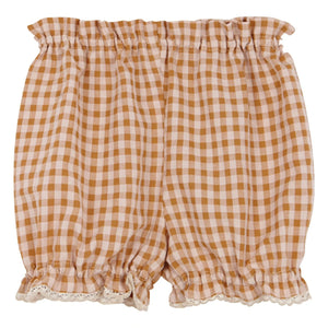 birinit - Shorts de Vichy de algodón orgánico | Caramelo