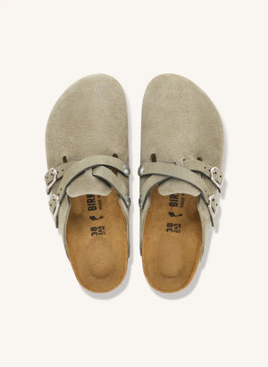 BIRKENSTOCK - Blair Süet Terlikler | Gri kahverengi