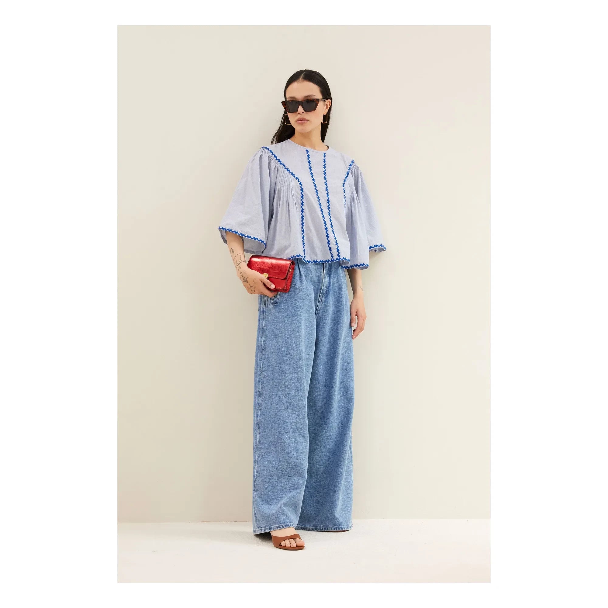 By Bar - Davin Bio-Baumwoll-Bluse | Blau