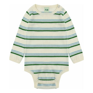 FUB - Striped Organic Cotton Long Sleeve Bodysuit | Green