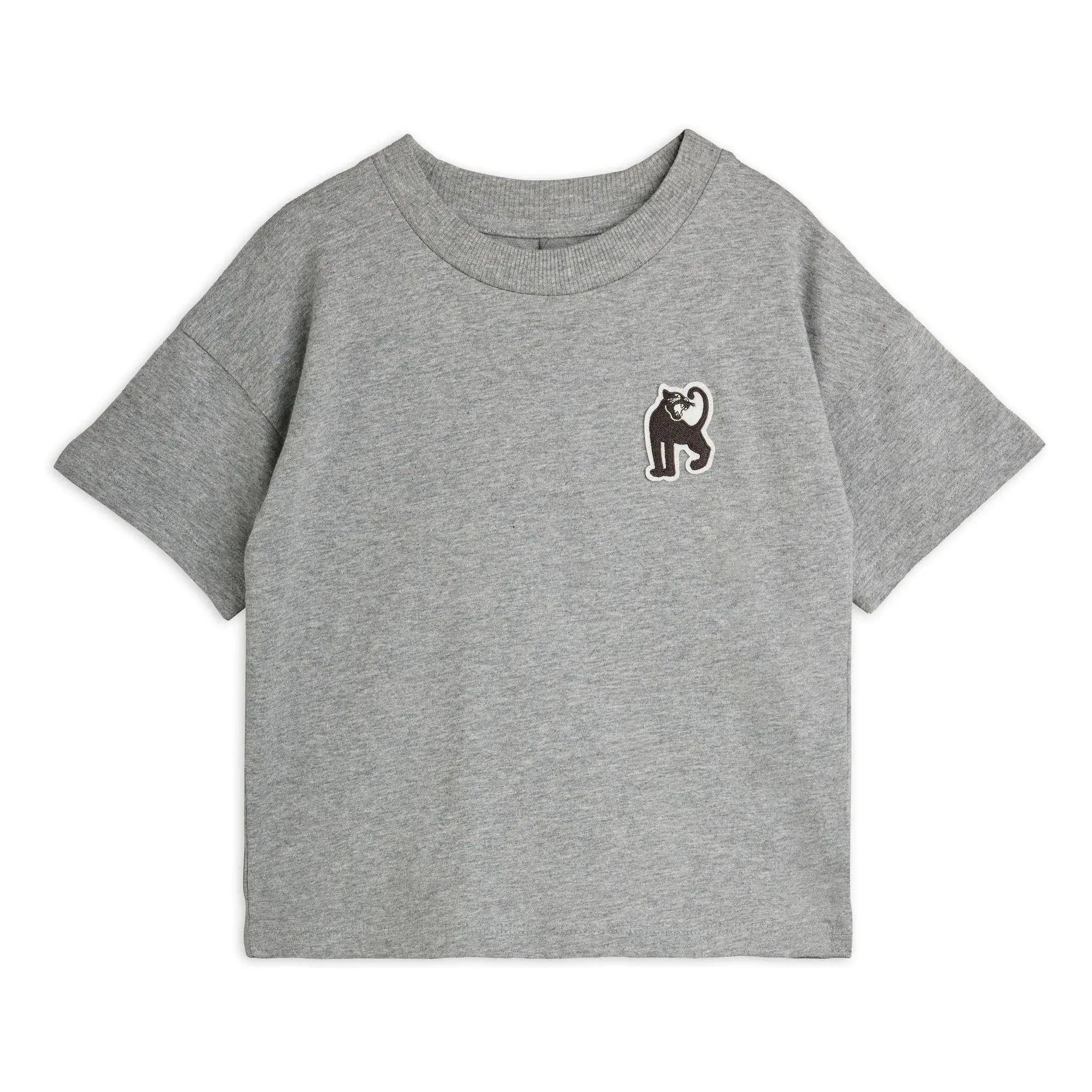 Mini Rodini - Panter organik pamuklu T-shirt | Gri melanj