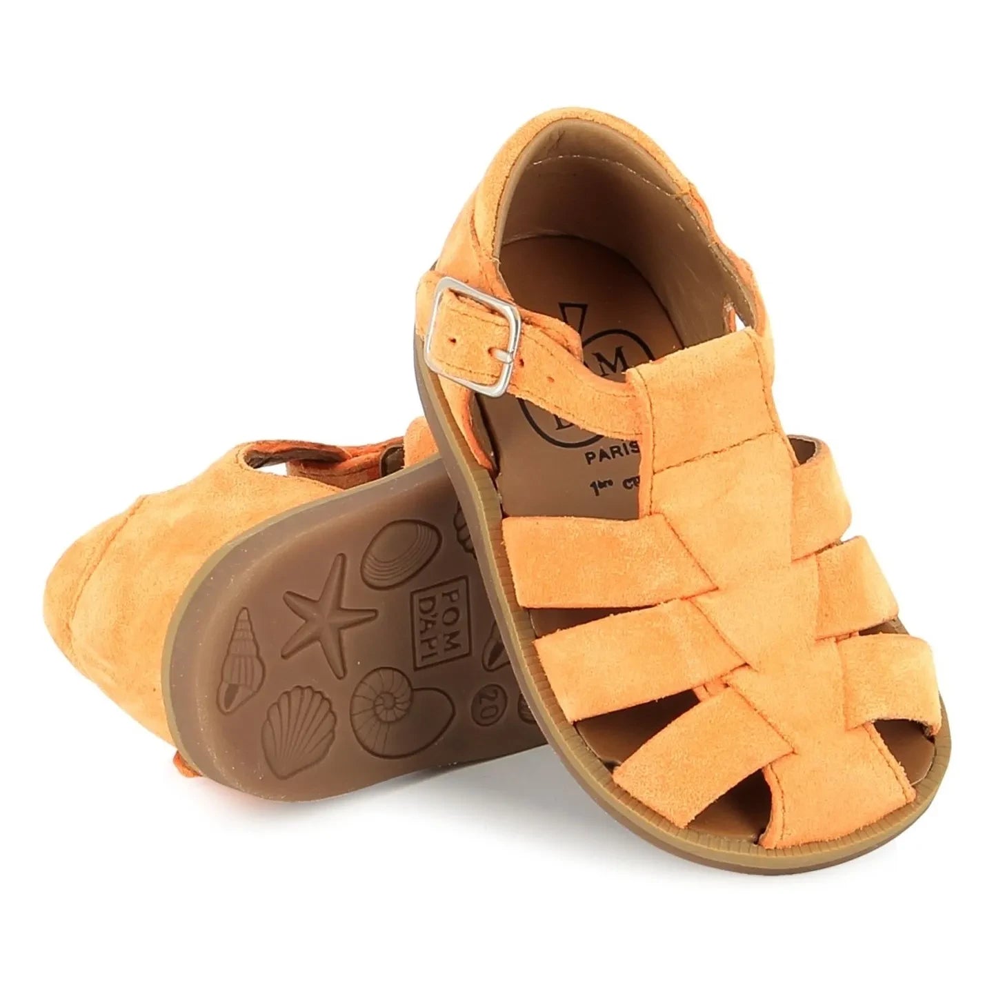 Pom d'Api - Poppy Daddy Sandalen aus Samt | Aprikose