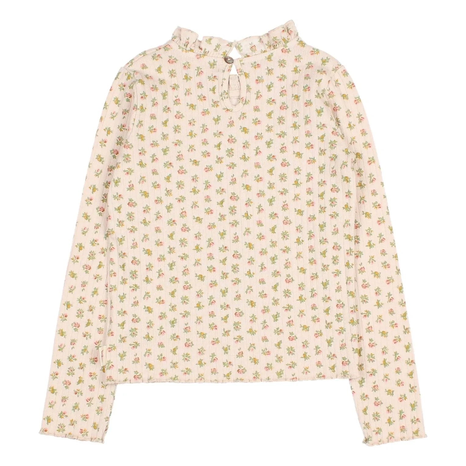 Búho - Floral Cottage Nervürlü Tişört | Açık Pembe