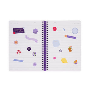 Legami - A5 Lined Notebook with Illustrated Hard Cover - Flowers - Jotter - Spiral-Bound