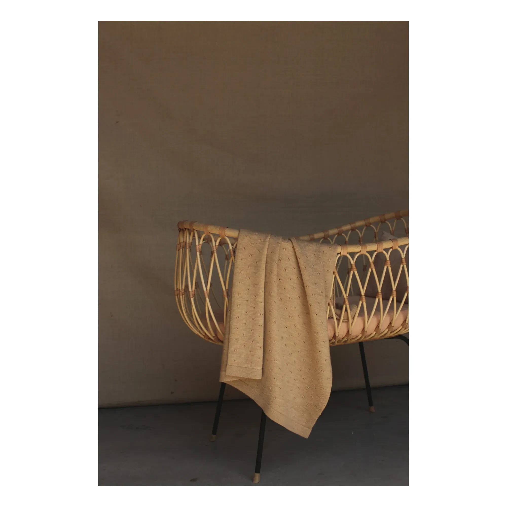 Manta Hvid - Bibi Pointelle de Lana Merino | Beige