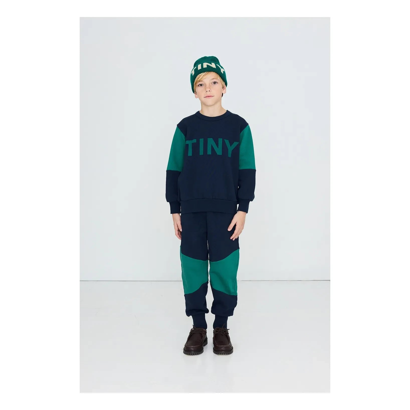 Tinycottons - Renk Bloklu Organik Pamuk Jogger Pantolon | Lacivert