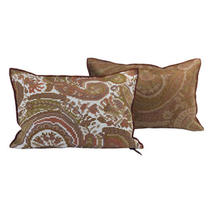 Maison de Vacances - Vice Versa Jacquard Paisley Indoor and Outdoor Cushion | Brown