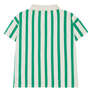 The Campamento - Yeşil Oversize Çizgili Polo Tişört