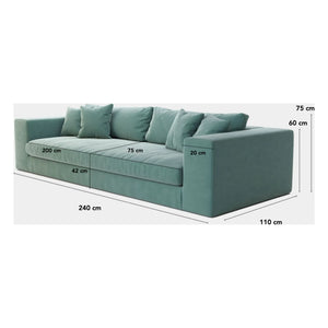 Panac Edition - Bellechasse bouclette 3 kişilik koltuk - 240 cm | Ekru