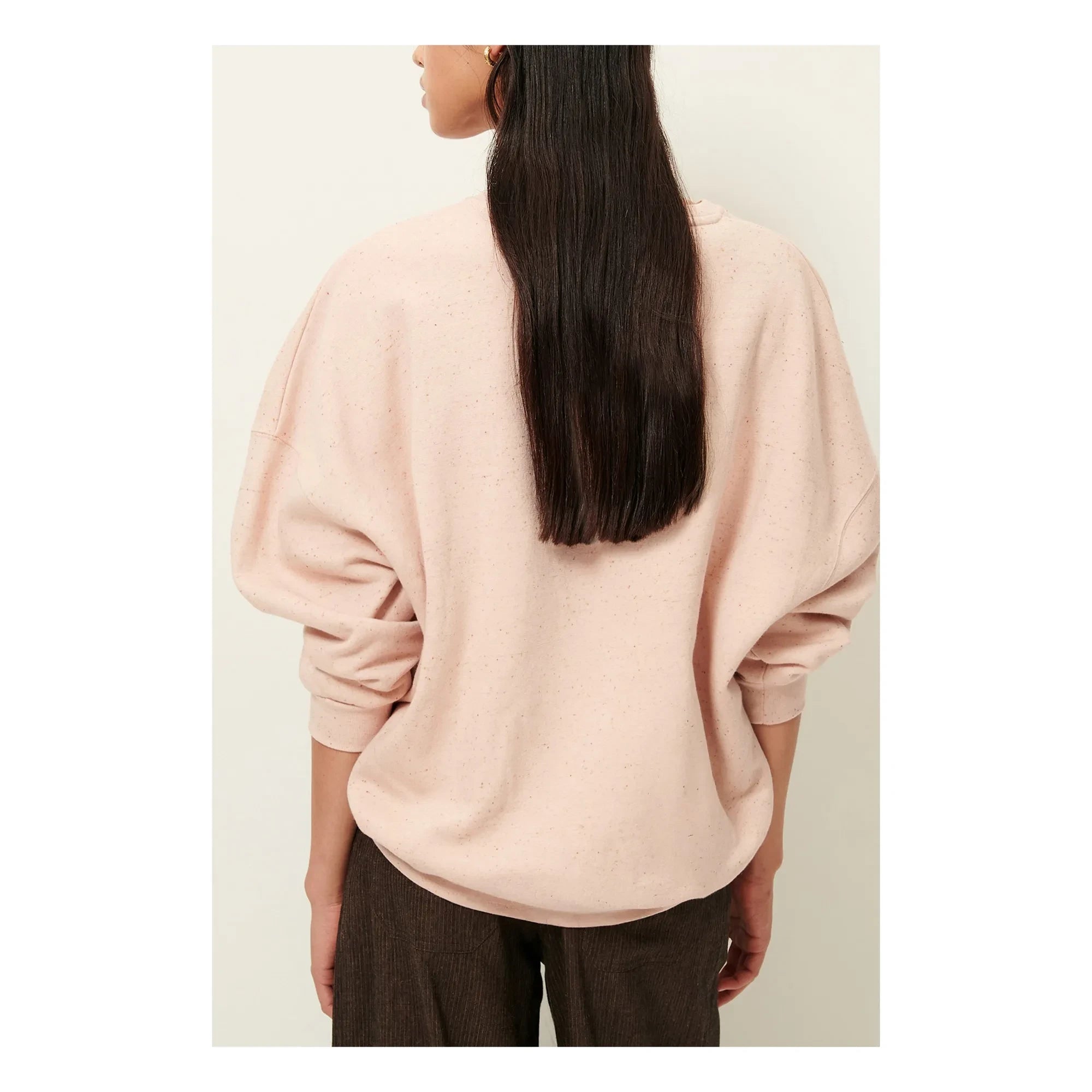 Sessùn - Sudadera Chebbi Oversize de algodón orgánico y reciclado | Rosa jaspeado
