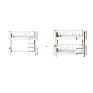 Oliver Furniture - Kit de conversión Mini+, de cama individual a cama litera baja | Blanco