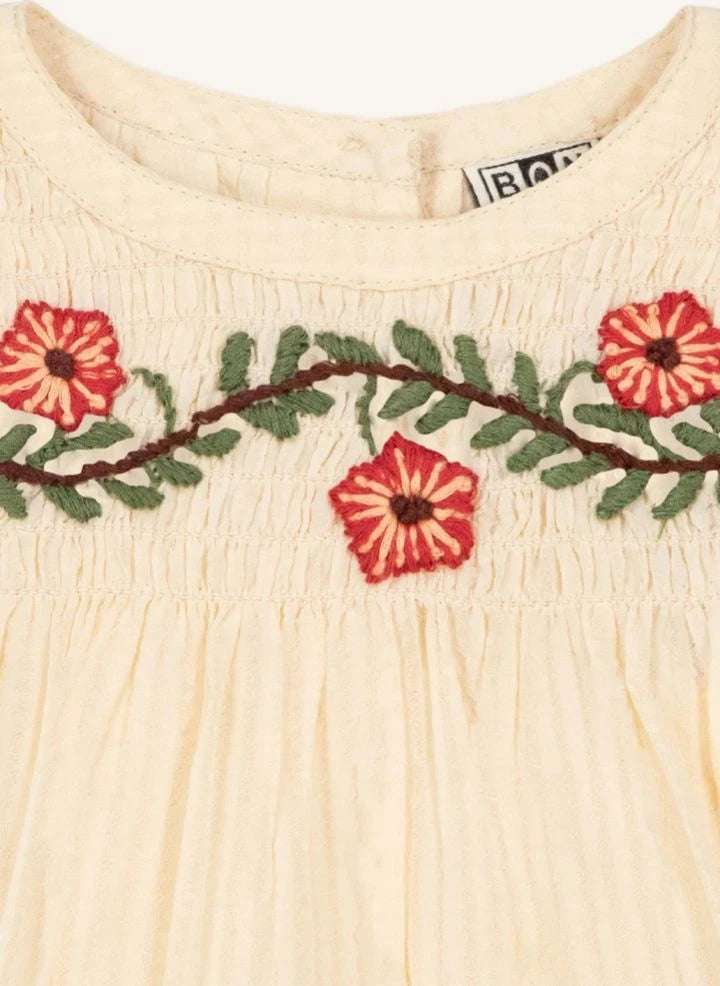 Bonton - فستان مُطرَّز France | كريمي