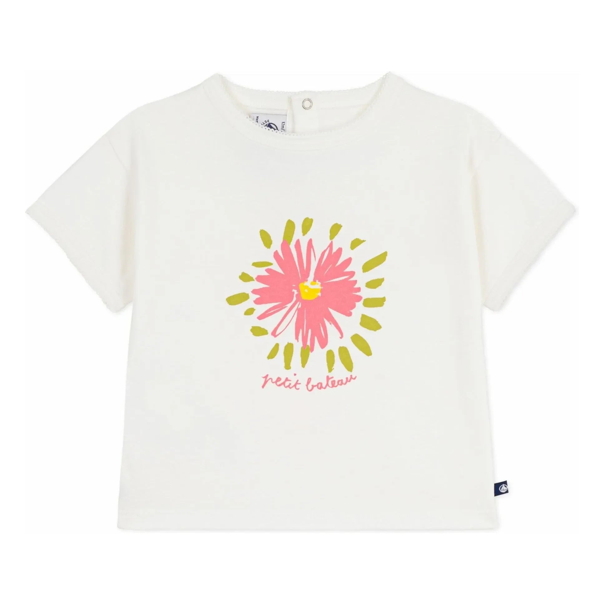 Petit Bateau - Fleur Coton Bio Tişört | Beyaz
